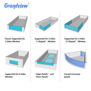 Acrylic <span class=keywords><strong>plexiglass</strong></span> hàng rào tấm bao vây thủy tinh áp lực rersistant hồ bơi - Product Image 3