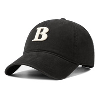 Gorra de béisbol de algodón transpirable e impermeable de 6 paneles con letras estilo coreano, versátil, para cabeza grande, modelo 2026