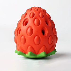 Jouets amusants pour chiens Jouets en caoutchouc fraise difficiles à mordre et à broyer les dents Soulager l'ennui Grands chiens - Product Image 4
