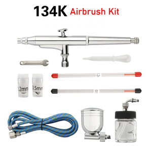Kit de pistolet aérographe portable 134K en cuivre à double action avec alimentation par gravité et <span class=keywords><strong>compresseur</strong></span> pour artistes, pâtissiers et décoration de gâteaux - Product Image 6