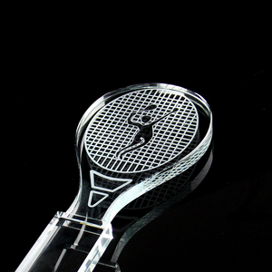 Balles de tennis vierges en forme de <span class=keywords><strong>raquette</strong></span> de tennis en cristal bon marché Trophy Awards - Product Image 5