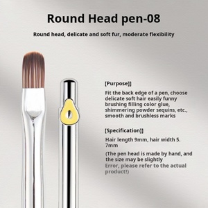 New Beauty <b>Round</b> Head Nail <b>Brush</b> High-quality Metal Pen Holder Supports logo Customization Nail Supplier - Product Image 5