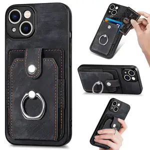 Nieuwe Luxe Lederen Fundas Celulares Magnetische Portemonnee Houder Stand Mobiele Telefoon Case Voor Iphone 15 14 Pro Max