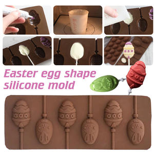 Moules à sucettes en <span class=keywords><strong>chocolat</strong></span> en silicone avec forme de double coeur, étoile, petite fleur, <span class=keywords><strong>moule</strong></span> à bonbons rond en silicone sucette - Product Image 3