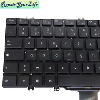 Clavier d'ordinateur portable rétroéclairé français pour Dell Latitude 5300 7300 2-en-1 0909X6, nouveau clavier noir sans cadre