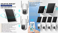 Sistema de Cámara de Seguridad Solar EseeCloud para Exteriores, 4MP, 4 Canales, Kit NVR Wifi, Sistema de Cámara de Seguridad Solar Inalámbrico para Exteriores