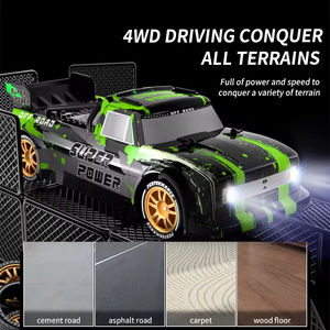高速2.4G 4x4 <span class=keywords><strong>RC</strong></span>ドリフトカーショートトラックリモコンレーシングカースプレーと照明付き子供用リモコンカー玩具 - Product Image 5