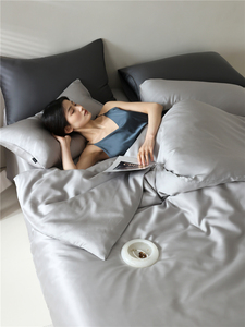 Bán buôn tùy chỉnh OEM Trắng Lyocell Duvet cover <span class=keywords><strong>Set</strong></span> & Tấm <span class=keywords><strong>Set</strong></span>-Làm mát độ ẩm Wicking bộ đồ giường sang trọng số lượng lớn - Product Image 5