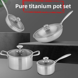 Set di Pentole Lennon in Titanio Puro, 4 Pezzi, Stile Cinese Classico, Padella Antiaderente Universale Compatibile con Fornelli a Gas, Senza Rivestimento - Product Image 3