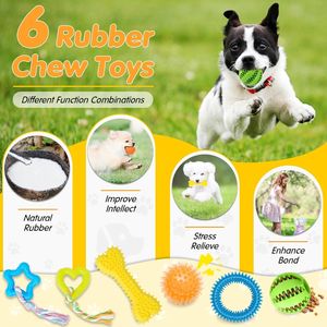 Paquete de 18 juguetes masticables para perros agresivos para Limpieza de <span class=keywords><strong>dientes</strong></span>, juguetes interactivos para perros chirriantes de alta resistencia, accesorios para mascotas - Product Image 4