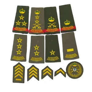 Epaulets bordado remendo uniforme acessórios logotipo personalizado desenho ombro liso Epaulettes ombro placa