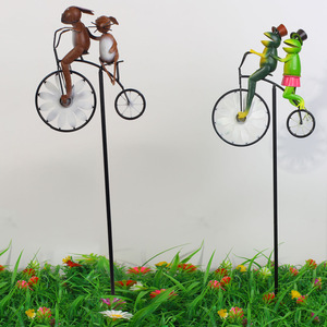 Nouveau produit transfrontalier <span class=keywords><strong>Tom</strong></span> et Jerry Décoration de jardin en forme de moto, artisanat en métal, art en fer, moulin à vent de cour - Product Image 2