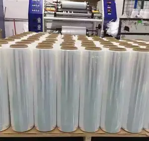 Compostable 23 micras LLDPE palet transparente al por mayor sexy sellado automático embalaje película elástica