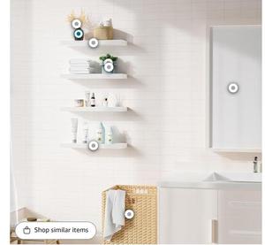 Bộ hiện đại của 3 tự nhiên bằng gỗ nổi Kệ tường cho nhà lưu trữ tổ chức cho phòng khách nhà bếp phòng tắm phòng ăn - Product Image 4