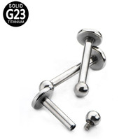 Grosir Pabrik Titanium Barbells Horseshoe Labret Helix Perhiasan Tindik Tubuh Anting Berulir Internal Eksternal