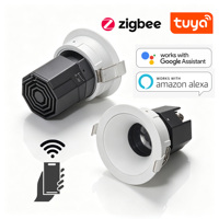 Spot encastré LED intelligent à commande par application, éclairage COB, finition blanche ou noire, spots encastrés étanches