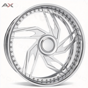 Jantes forgées 2 pièces Big Lip 22x9 22x10 5x4.75 5x120.65 à face brossée et lèvre chromée pour Oldsmobile Cutlass Monte Carlo - Product Image 1