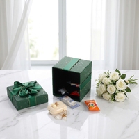 Boîtes pliantes personnalisées, boîte cadeau de luxe pour la mode, boîte carrée avec ruban, avec couvercles supérieur et inférieur, belle boîte d'emballage