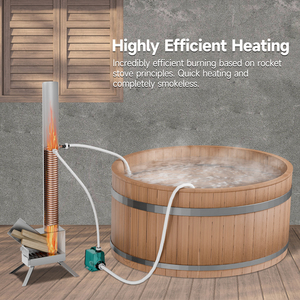 Chauffe-piscine au bois, chauffe-bain à remous avec échangeur de chaleur à serpentin en titane pour spas et petites piscines - Product Image 6