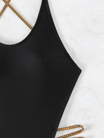 Bandage brillant maillots de bain dos nu maillot de bain string maillots de bain une pièce maillot de bain femmes Sexy Micro Bikini