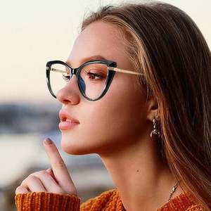 Gafas Ópticas Retro de Moda de Alta Calidad, Montura de Ojo de Gato TR90, Gafas para Computadora con Bloqueo de Luz Azul para Mujer - Product Image 1