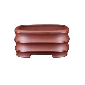 Maceta de bonsái Zisha Da Hong Pao con diseño de bambú, hecha a mano por el artista folclórico Feng Changgen - Product Image 5