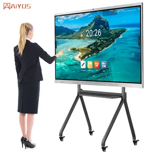 4K Android and OPS Dual System LCD Electronic Whiteboard 20 Points Touch Screen AG Glass Smart Interactive Boards for School