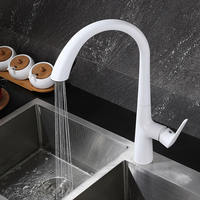 Robinet de cuisine moderne en laiton brossé à poignée unique, avec douchette extractible rotative, pour hôtel (vente en gros)