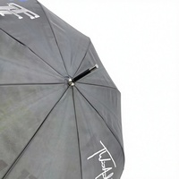 Parapluie de luxe personnalisé à double couche coupe-vent, grand parapluie imperméable à double couche, avec poignée en bois courbée, parapluie droit