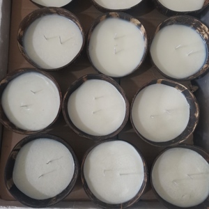 Paille hawaïenne en cire de soja 100% naturelle, fait à la main, écologique, divers parfums de <span class=keywords><strong>bois</strong></span>, coquille de noix de coco, porte-<span class=keywords><strong>bougie</strong></span> pour cadeau de noël - Product Image 6