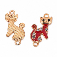 Pendentif/Charme DIY exquis en alliage, motif chat incrusté de diamants effet goutte d'huile, accessoires de bijouterie pour foulards féminins, vente directe