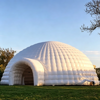 Tente Gonflable LED pour Événements et Fêtes, Grande Tente de Cirque Portable de 20m, Dôme Gonflable Igloo pour Cirque
