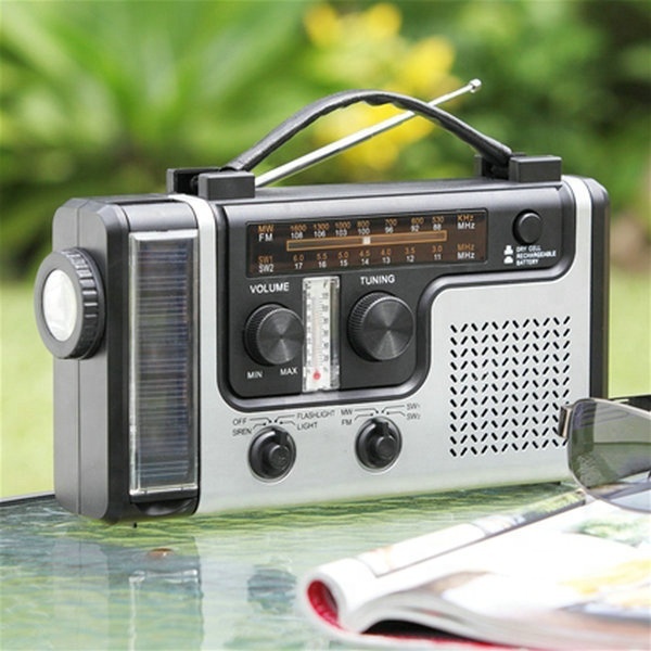 Portable Multifunction Solar Radio MW/FM/SW LED Flashlight 1200mah Emergency Solar Alert Hand Crank Radio