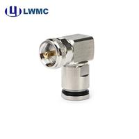 Connecteur mâle UHF LWMC à angle droit avec pince pour câble LMR400 et câble de 10 mm, VSWR 1,3:1 MAX