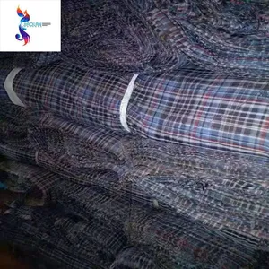 Wholesale good price 65/35 tc polyester cotton yarn dyed checks design shirting stocklot fabric in keqiao