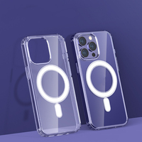 Coque de téléphone magnétique transparente en gros pour iphone 14 pro max couverture de téléphone Magsafe pour samsung S23u S22u