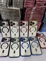 Étui de protection magnétique transparent électroplaqué en TPU Heybingo avec protection d'objectif d'appareil photo et antichoc pour téléphones mobiles