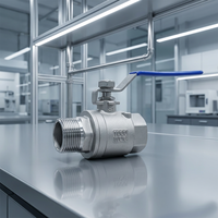 Vanne à boisseau sphérique pour pipeline en acier inoxydable 201, filetage femelle, pour isolation de milieux acides, fournisseur industriel, usine de sourcing