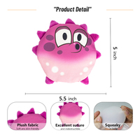Jouets pour chiens interactifs, résistants et durables, sans rembourrage, jouets en forme d'oursins roses pour chats et chiens