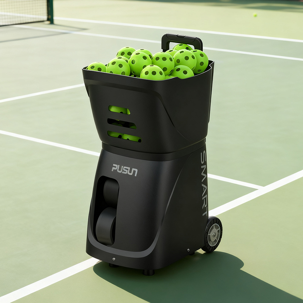 Hot Sale Pickleball Machine PUSUN Professional Pick Ball Training Lightweight Long Battery Life Pickleball Launcher APP Control