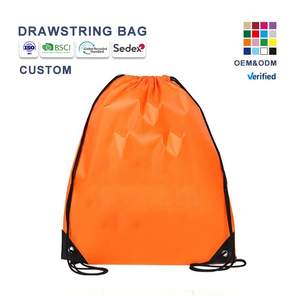 กระเป๋าเป้สะพายหลังแบบมีเชือกผูก โพลีเอสเตอร์ ปรับแต่งได้ตามต้องการ รองรับ OEM พับเก็บได้ พร้อมพิมพ์โลโก้ สำหรับงานโฆษณาส่งเสริมการขาย - Product Image 3