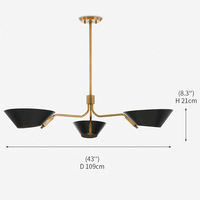 Lustre LED en laiton de style moderne minimaliste du milieu du siècle, dimmable, pour salle à manger et cuisine, modèle Sacramento, idéal pour les projets commerciaux