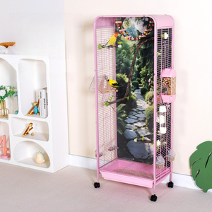 Grande cage à oiseaux verticale en fer forgé de luxe Cage pour <span class=keywords><strong>perroquet</strong></span> d'intérieur spacieuse Cage pour animaux de compagnie - Product Image 6