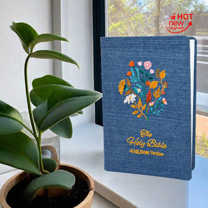 <span class=keywords><strong>Livre</strong></span> biblique chrétien en <span class=keywords><strong>jean</strong></span> brodé de haute qualité, imprimé en espagnol et en anglais, pour la coloration - Product Image 2