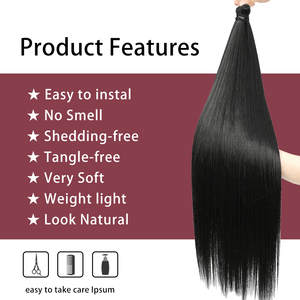 Набор для наращивания волос GLADYS: мягкие синтетические пряди для плетения косичек, прямые, омбре (коричневый, розовый, красный, блонд), 28 дюймов, 300 г, 3 шт. - Product Image 4