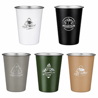 Tasse de camping empilable en acier inoxydable écologique, personnalisable avec logo, sans BPA, pour voyage et pique-nique en extérieur – Vente en gros