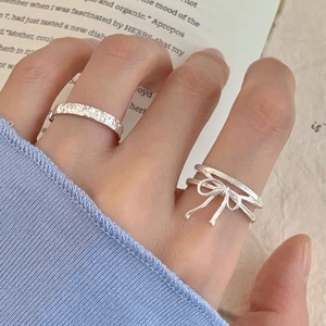 S925 Sterling Silver Bow <b>Ring</b> For Women <b>Open</b> Design Index Finger Jewelry Everyday Wear - Product Image 3