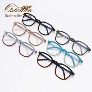 Gafas Metálicas Sin Tornillos de Calidad Premium, Ópticas de Moda, Venta al Por Mayor, Gafas Personalizadas, Monturas Ópticas Geométricas para Hombre - Product Image 5
