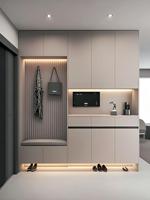 Mueble de Entrada, Mueble de Salón, Estante de Almacenamiento de Madera Maciza Multicapa de Gran Capacidad, Mueble de Entrada de Lujo para Zapatos