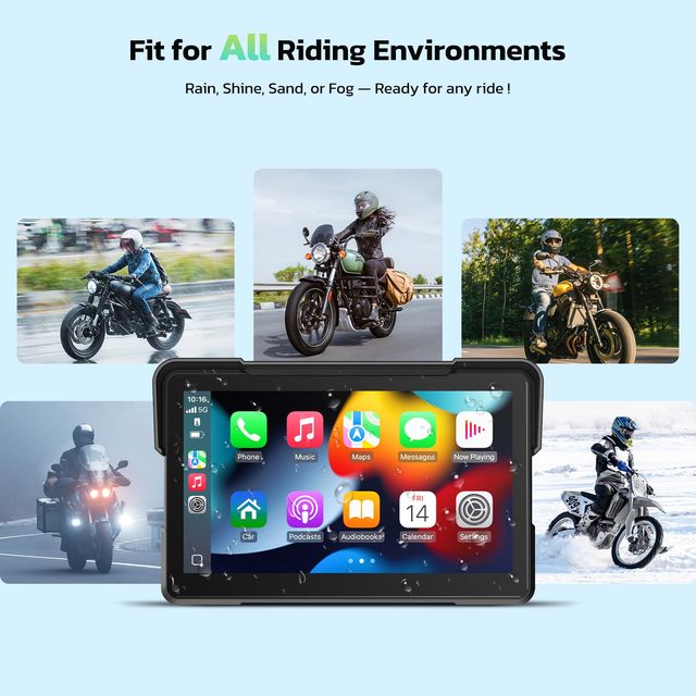 Android Motorcycle Portable Navigation Device 7" Touch Screen Wireless CarPlay   IP67 Waterproof Dual  for OEM/ODM